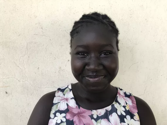A girl looking into the camera