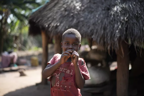 A boy smiling