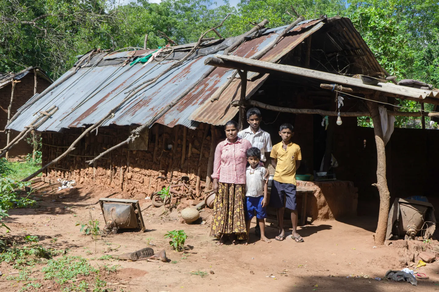 Family front of their house