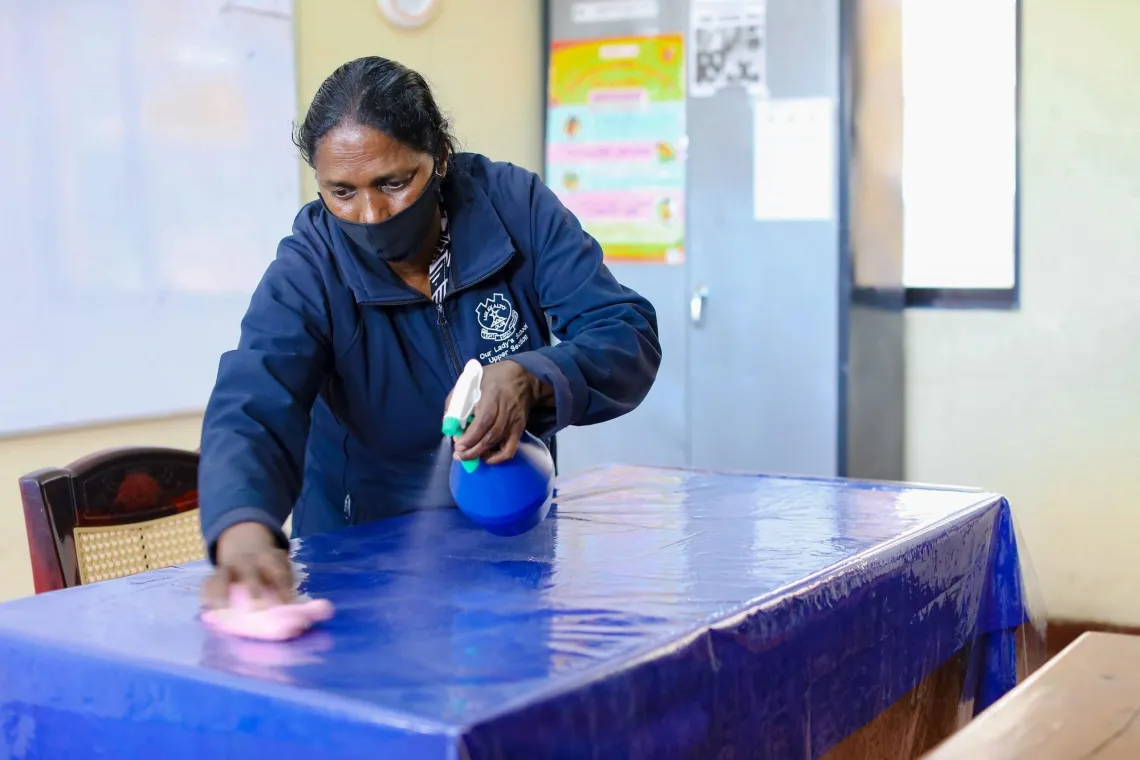Staff and students work diligently to maintain health and hygiene