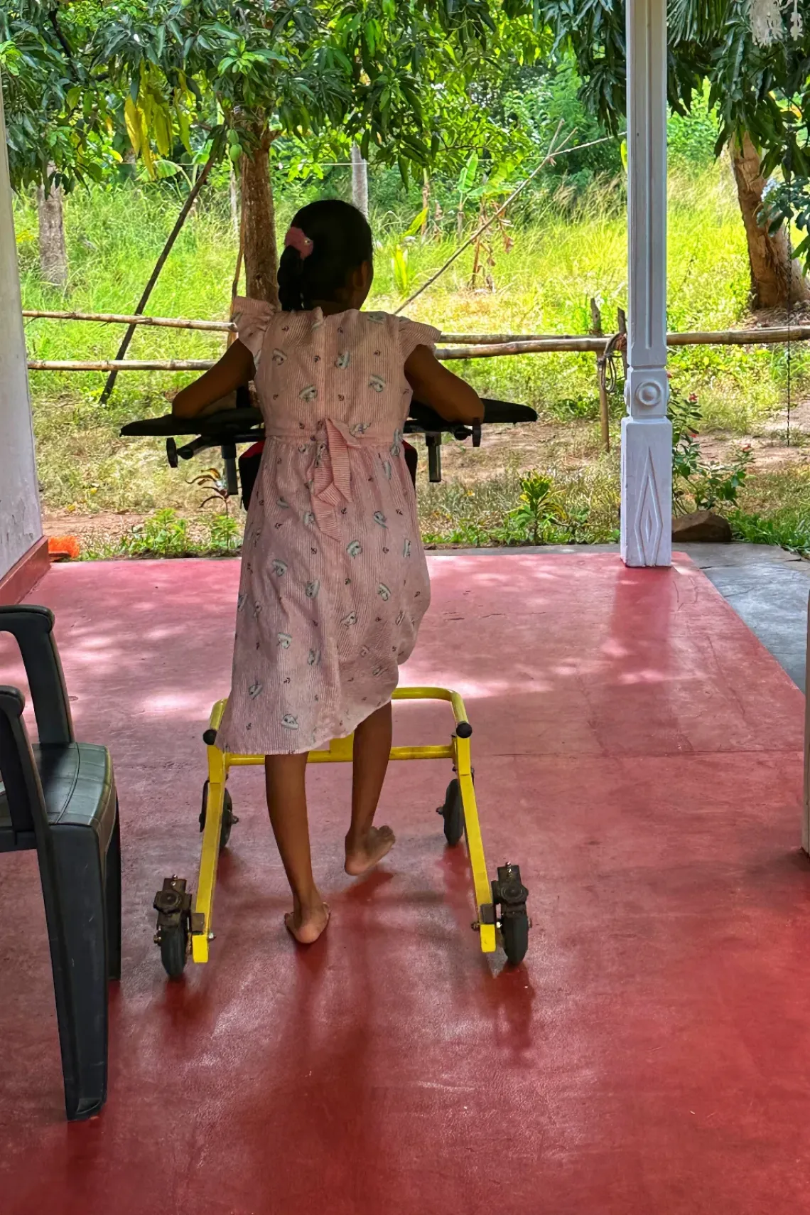 Thyadi's mother Kavini says she notices a clear difference in her daughter's socialization skills after she began visiting the child-friendly space   Thyadi loves maths!   The child-friendly space has become part of Thyadi's recovery