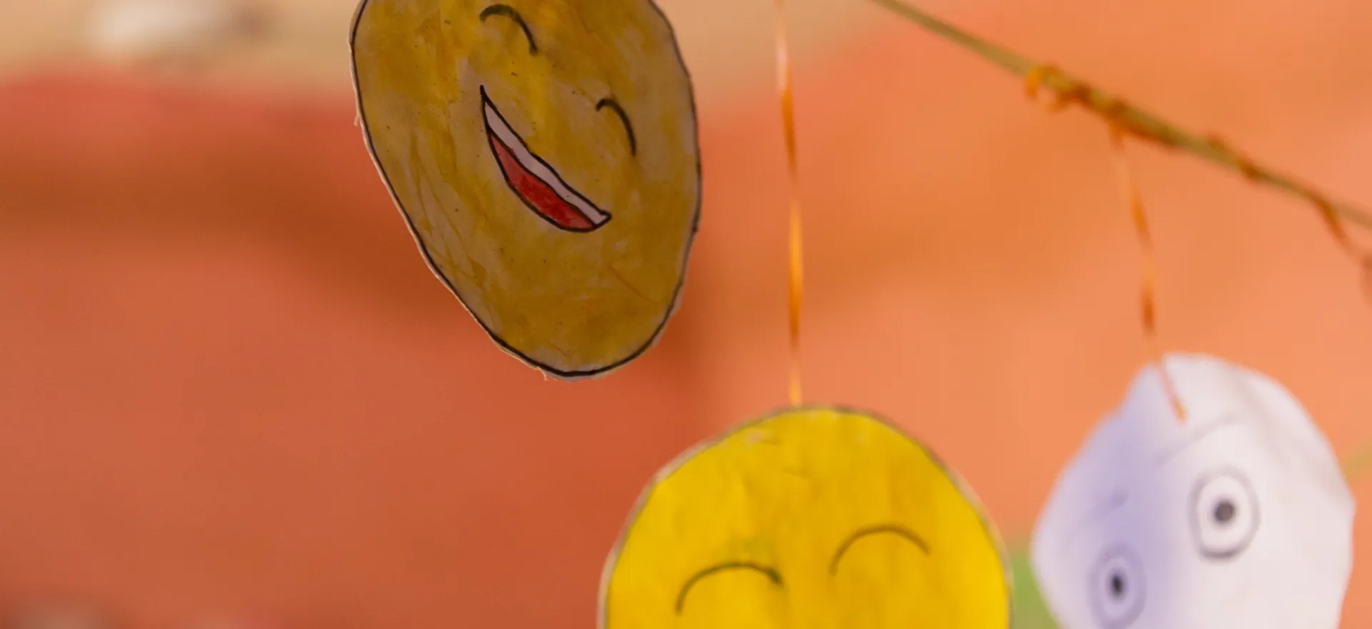A smiley cut out by children at the UNICEF supported Alshargia safe learning space or Makanna in Kassala state.
