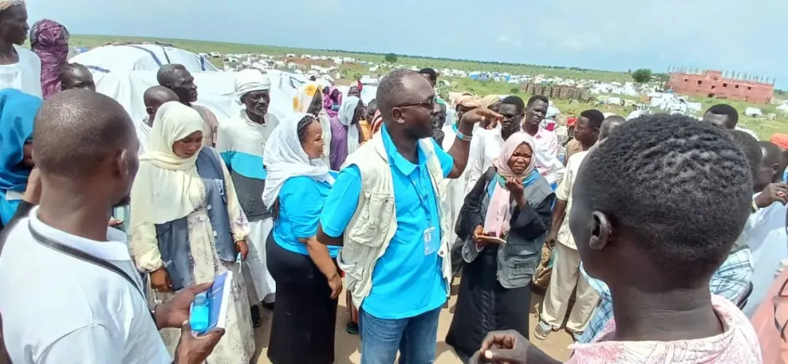 UNICEF SBC Officer, Nasrin Ibnouf during an assessment mission in Blue Nile 
