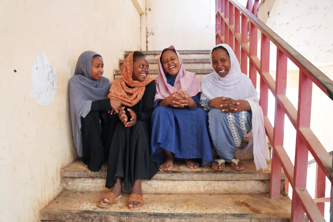 UNICEF hygiene kits, dignity kits, menstruation, menstrual hygiene, adolescent girls, women, displaced children, displaced women, Sudan, crisis, WASH, hygiene, soap
