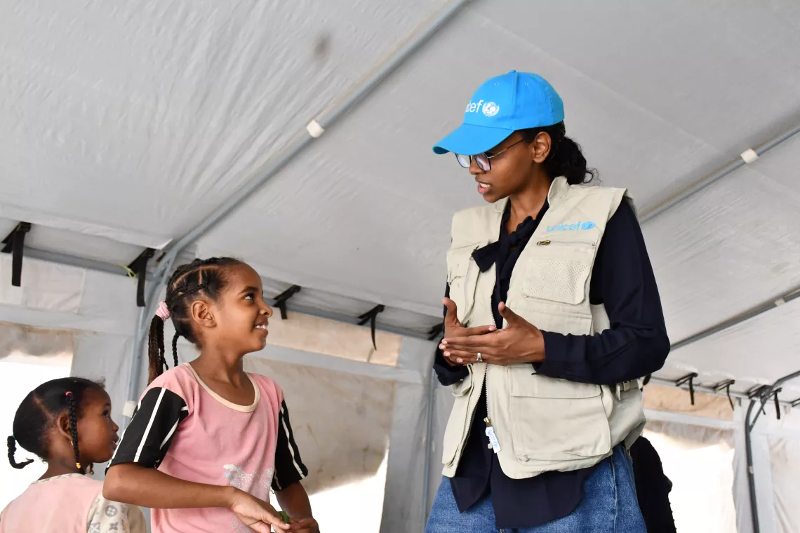 child friendly spaces, e-learning centres, conflict, displaced children, play, fun, learning, digital learning, UNICEF, Sudan, internally displaced children