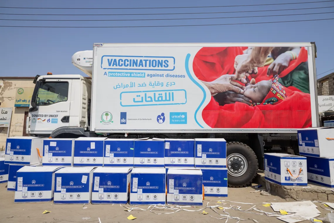 cold chain trucks provided by UNICEF