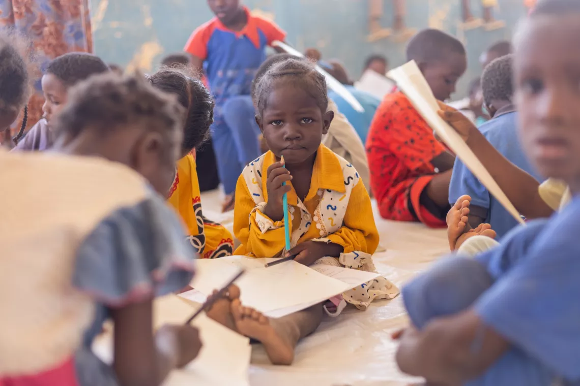 mental health, psychosocial support, trauma, stress, children affected by conflict, girl, child friendly space, CFS, child protection, counselling, Sudan, UNICEF