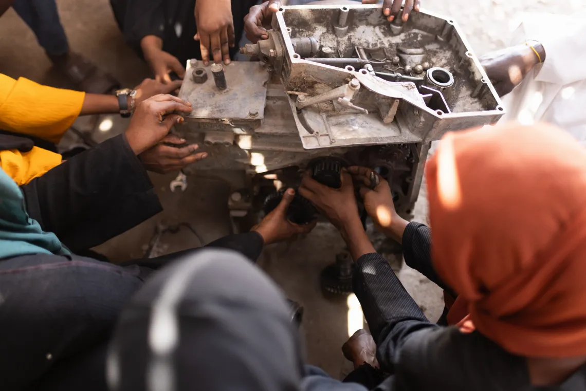 skilling, skills, vocational training, mechanics, females, girls, displaced people, PROSPECTS, refugees, Sudan, lifeskills