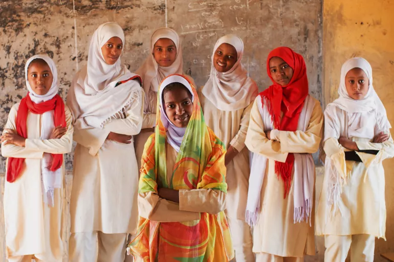 Members of the Girls&rsquo; Club in Village 33, Gezira