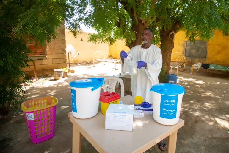cholera prevention, cholera outbreak, UNICEF, Sudan, vaccination, oral rehydration points