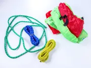 Ropes and play parachute included in the kit