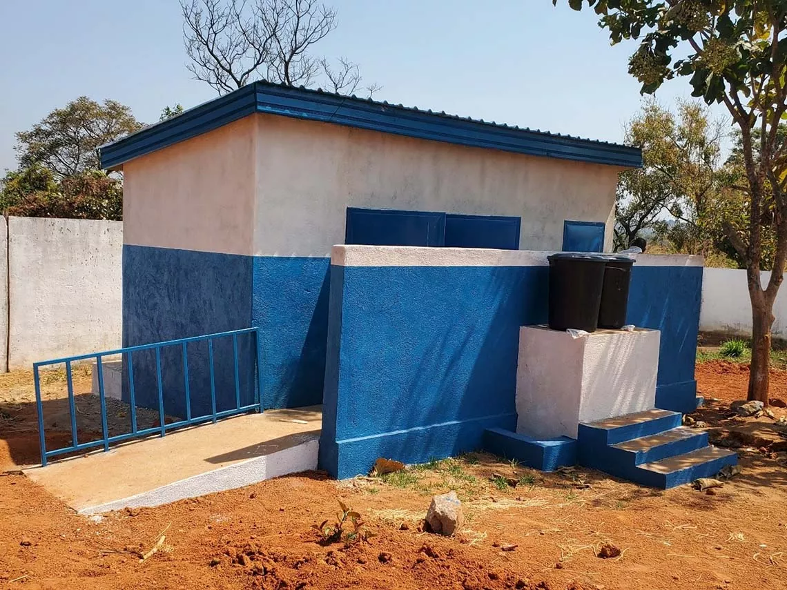 Accessible latrines with water points at a primary school in the village of Bard&eacute;, Central African Republic. 