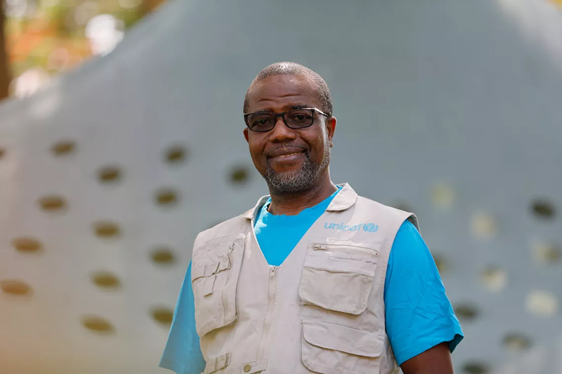 Arthur Osuji, UNICEF Ghana Supply and Logistics Specialist, in May 2021