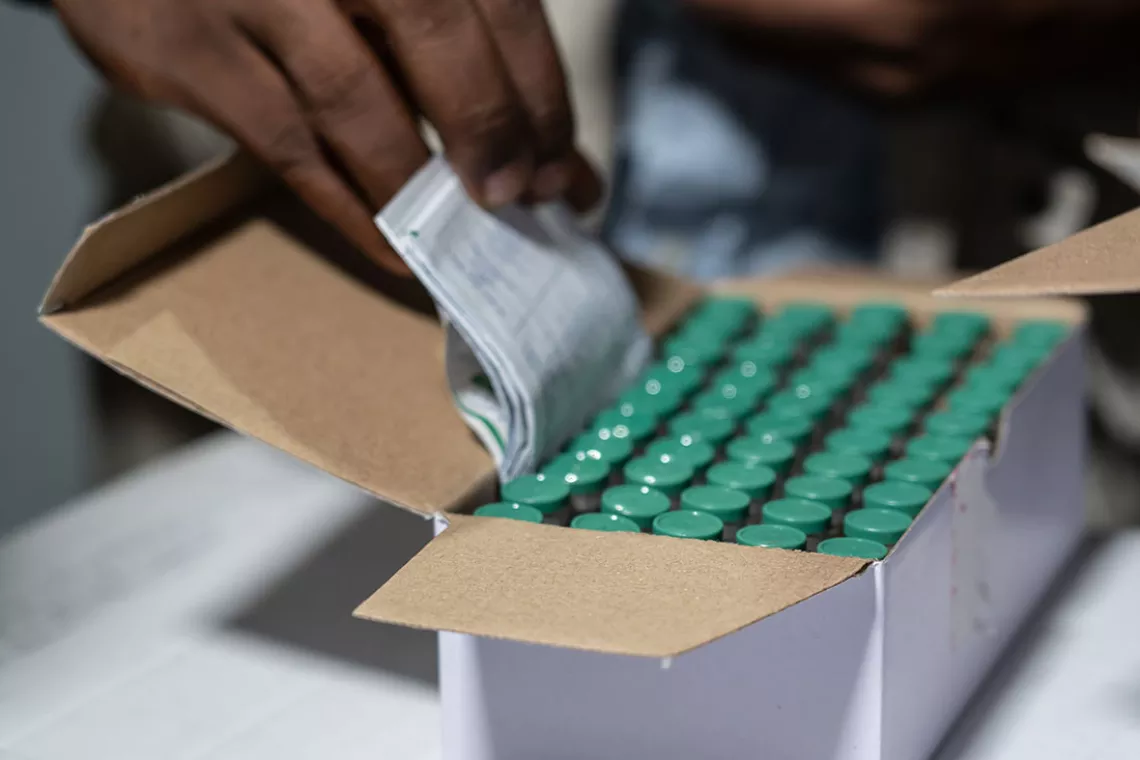 First batch of COVID-19 vaccines that arrived in Papua New Guinea, in April 2021.