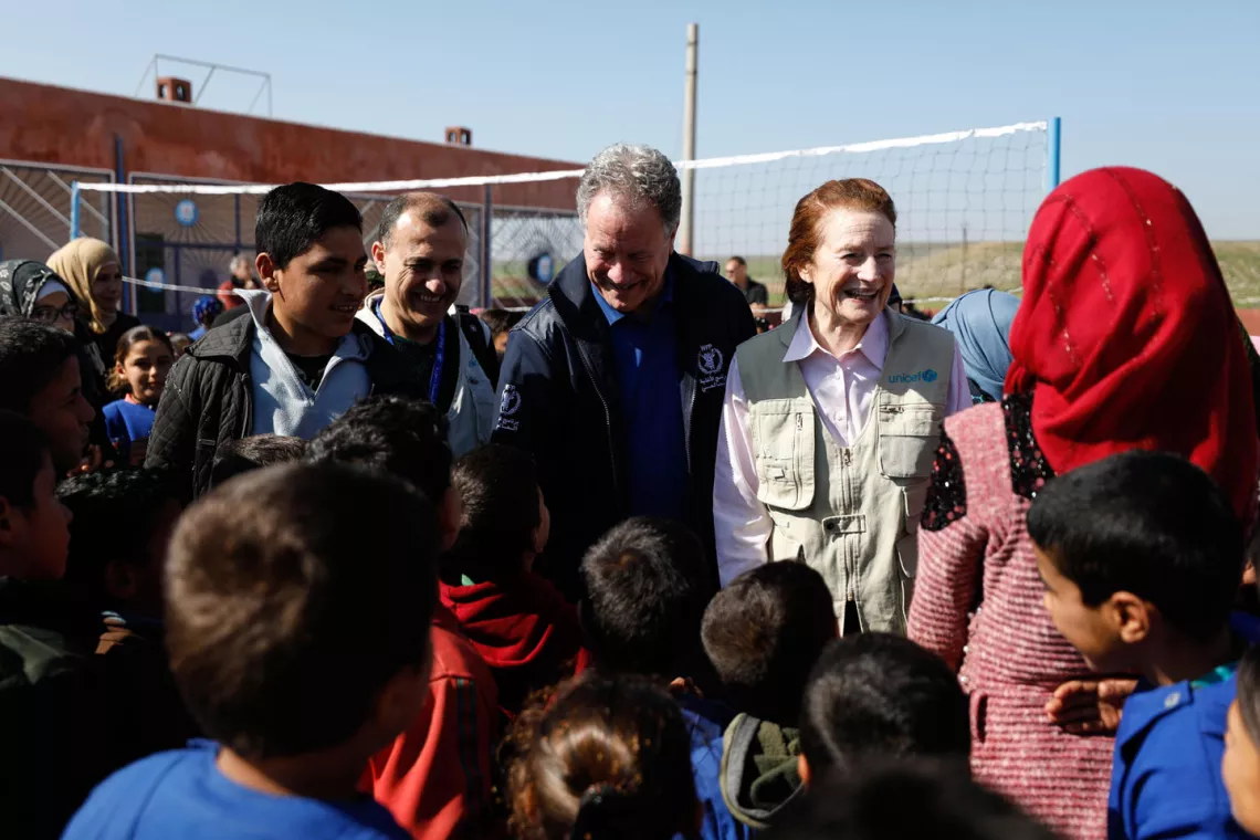 David Beasley and Henrietta Fore in Sinjar in Syria in March this year
