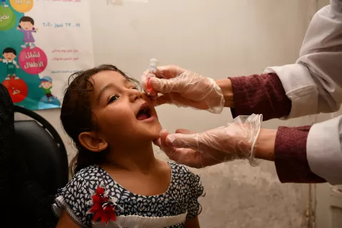child receiving vaccine  