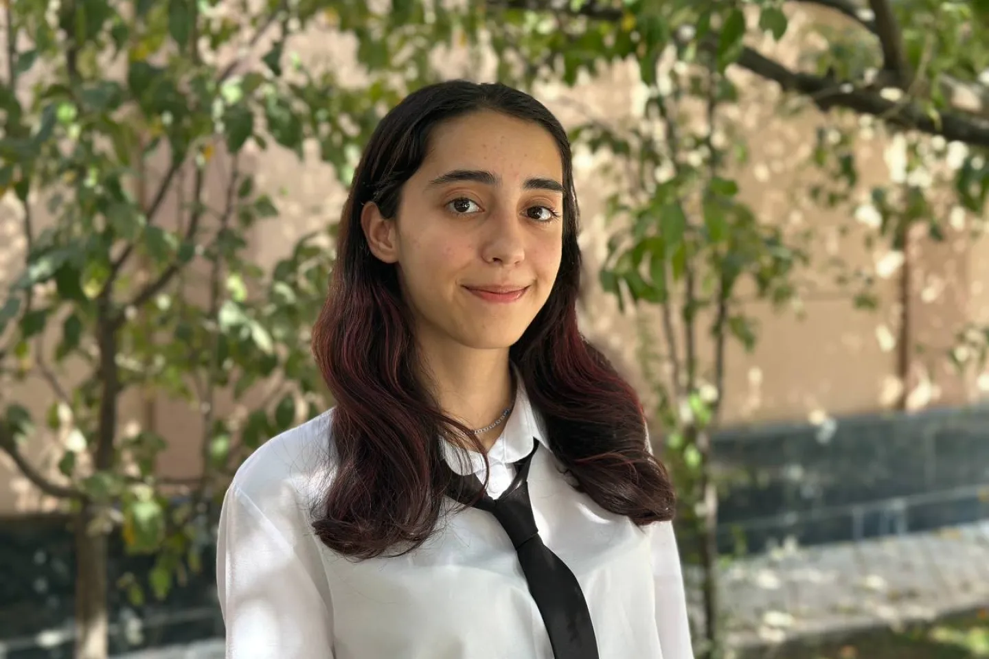A girl smiling 