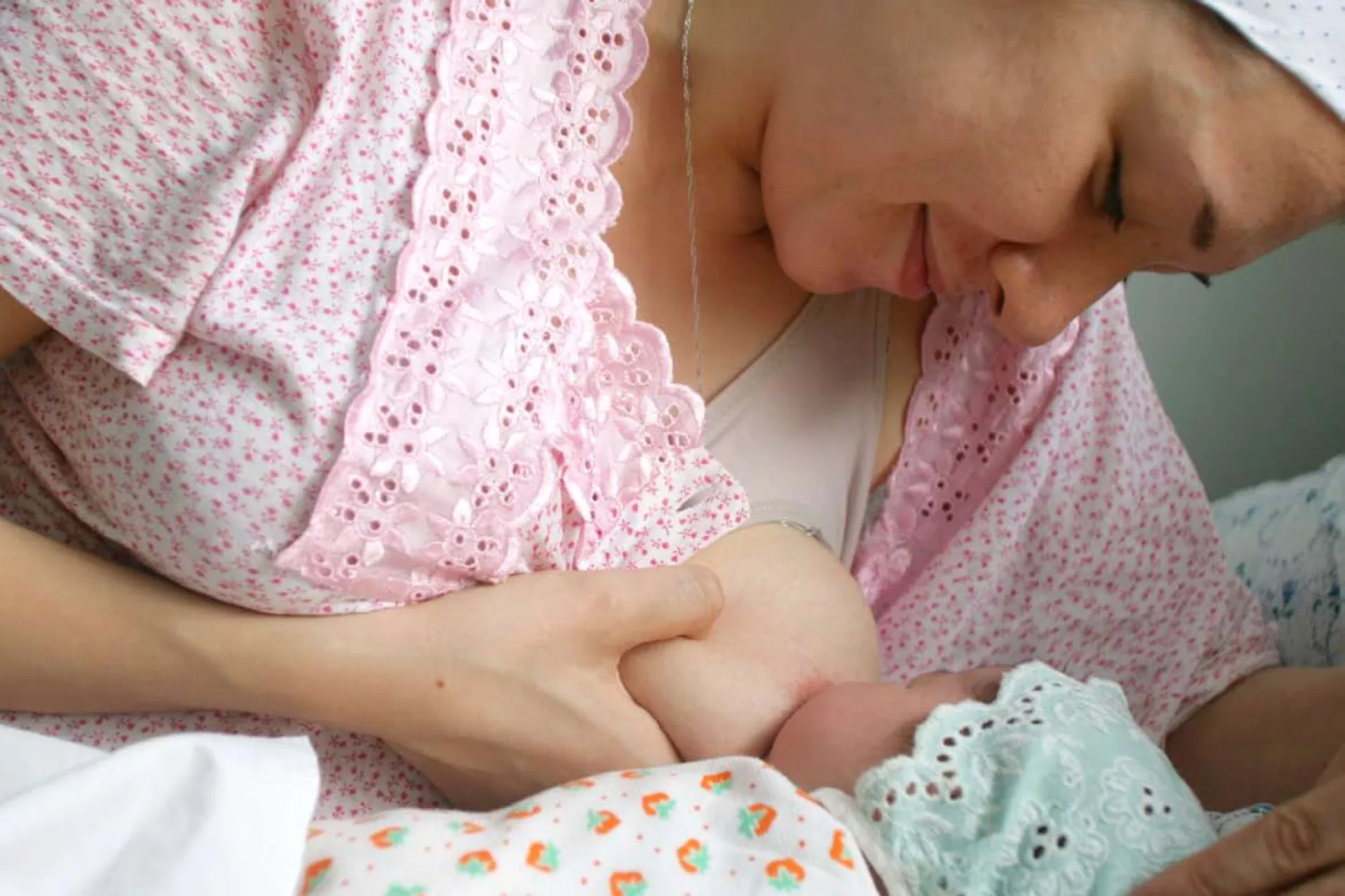 Breastfeeding of a baby 
