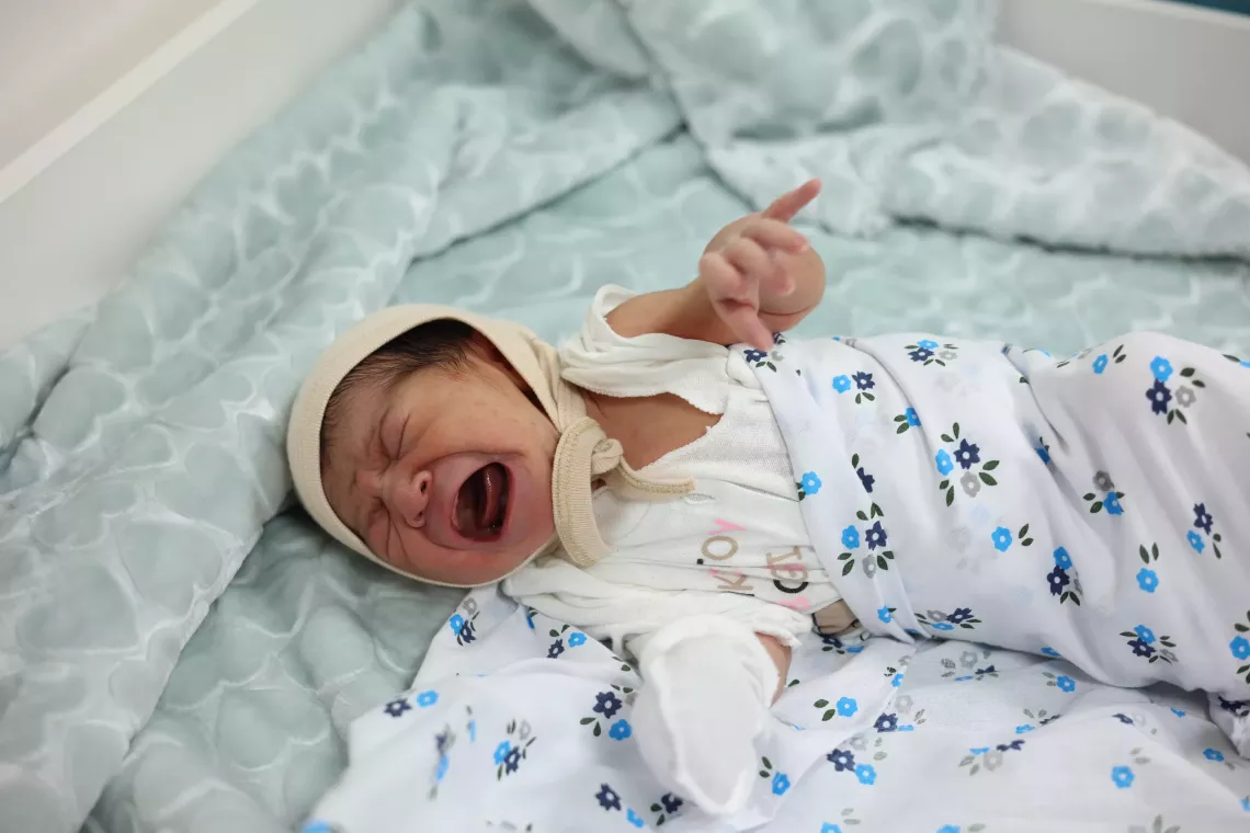 a baby crying 