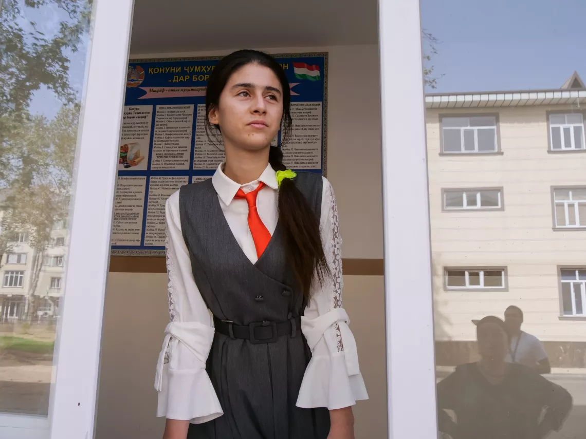 Girl looking out of the window 