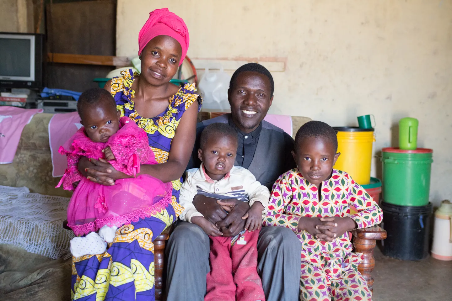 Family portrait of Pastor Isack Masako Nwoza, his wife Dorcas and their three children. 