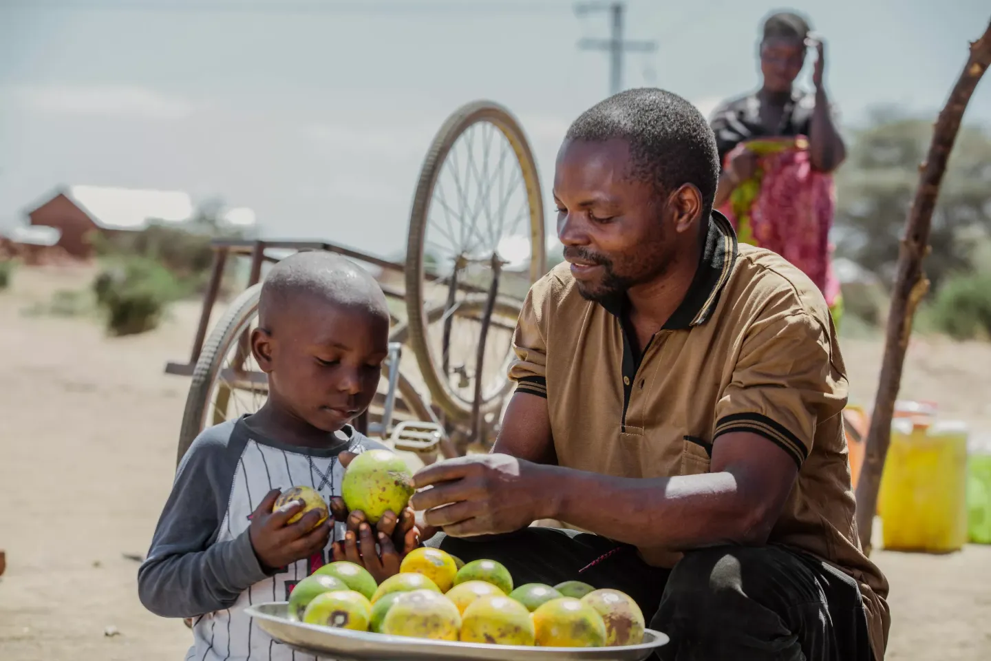 Dad and oranges