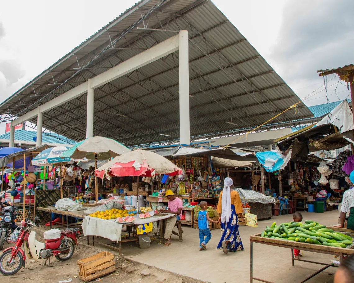 Mbagala Zakhem Market is home to roughly 1,300 traders. 