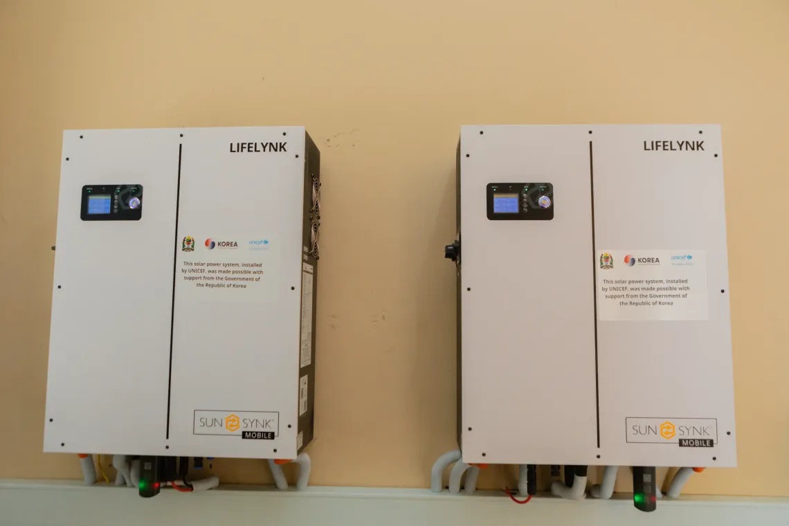 Solar panel fixtures installed through the support from the Government of the Republic of Korea