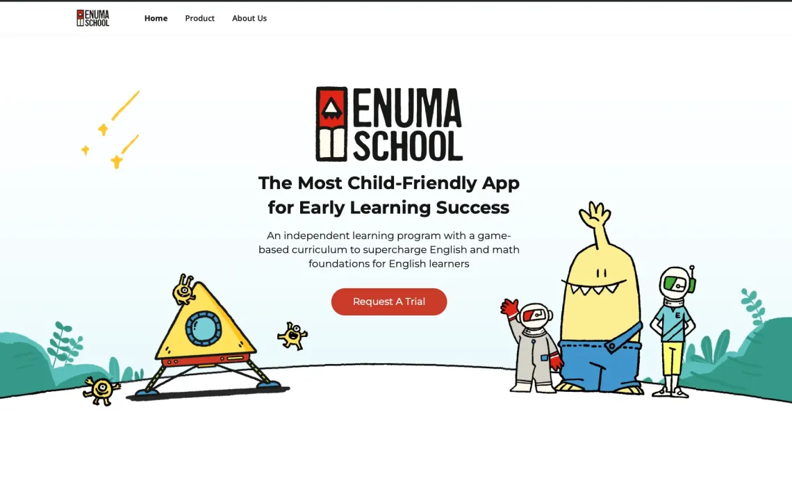 Enuma School App Landing Page