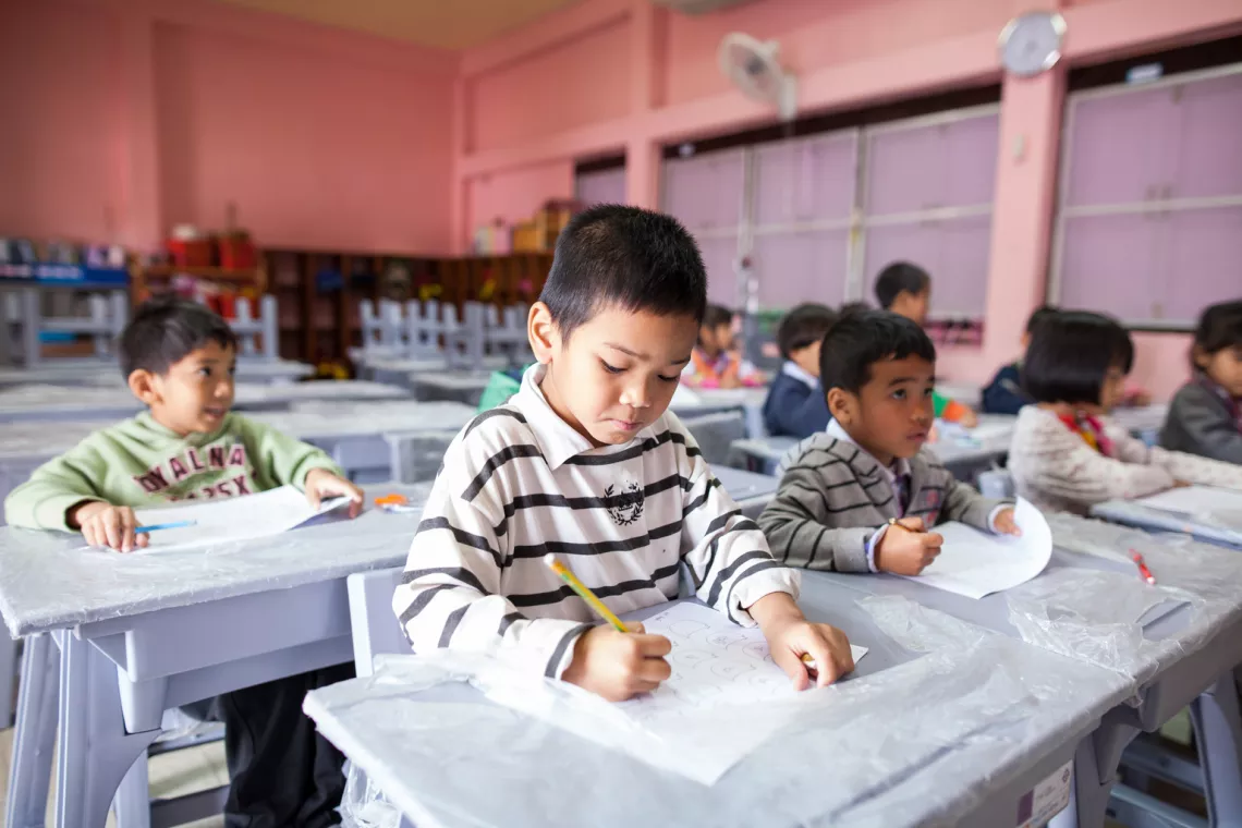 Children at the early childhood development centre of Mae Jo town, Chiang Mai Province.