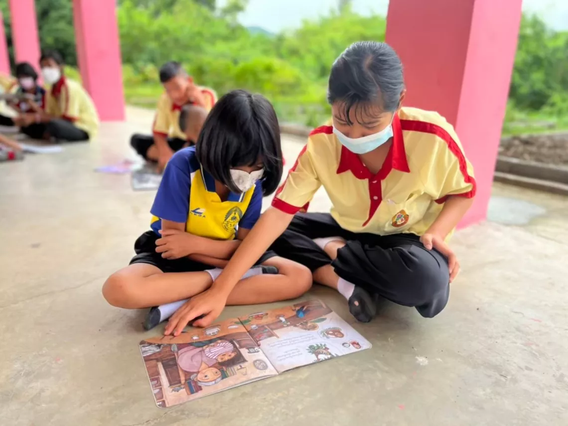 กิจกรรมพี่อ่านน้องอ่านจากโรงเรียนราษฎร์พัฒนา จังหวัด จันทบุรี