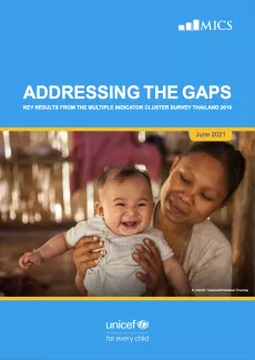 The cover of report "Addressing the Gaps (MICS6)"