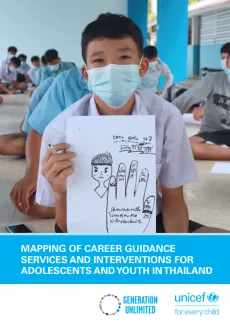 A cover of the report Mapping of Career Guidance Services and Interventions for Adolescents and Youth in Thailand.