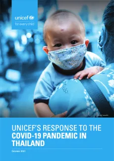 The cover of the report "UNICEF's response to the COVID-19 pandemic in Thailand".