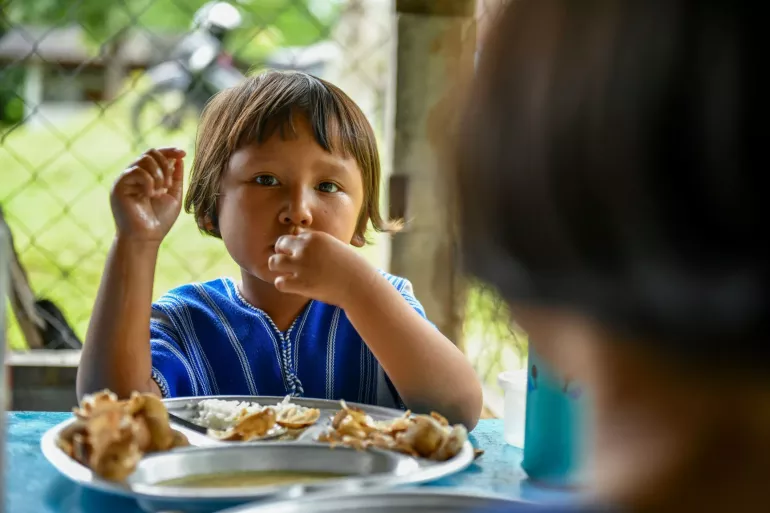 Ethnic children at a school in Mae Hong Son Province.