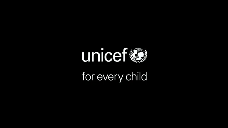 UNICEF Logo in Black Background
