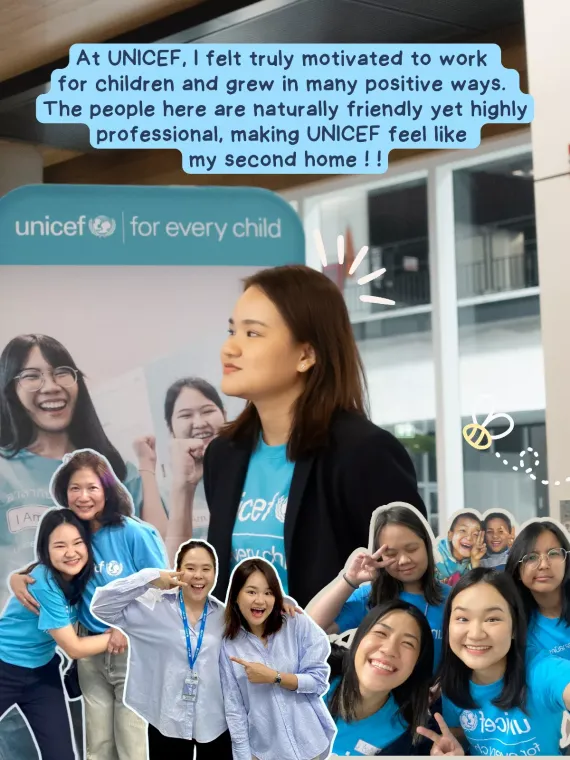 มะนาวสวมเสื้อยูนิเซฟ ข้อความสรุปว่าเธอรู้สึกมีแรงบันดาลใจในการทำงานเพื่อเด็ก ๆ