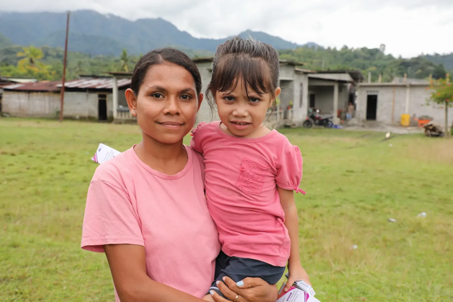 Delfina and her daughter are feeling secure after receiving health and nutrition services