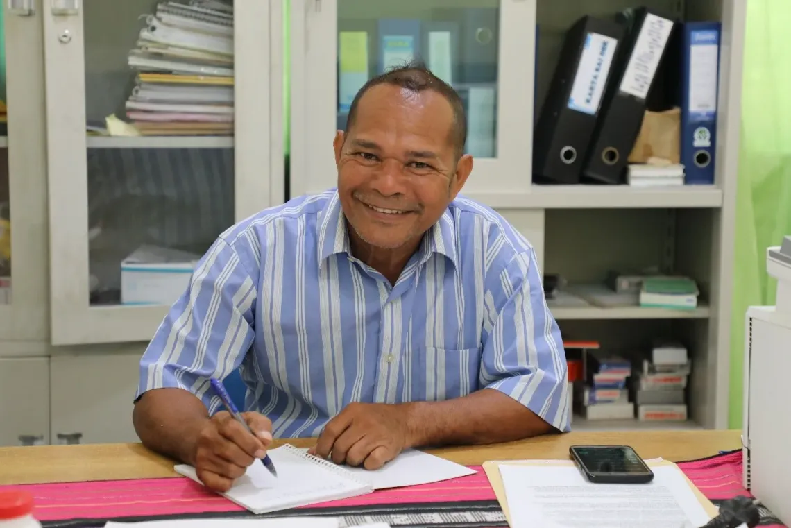 Manuel Pereira, Head of the Vila Maumeta Health Centre, says reliable electricity has improved the facility's ability to provide essential services