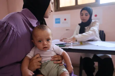 UNICEF delivered lifesaving nutrition supplies for vulnerable Palestinian children in Gaza's Middle Area.