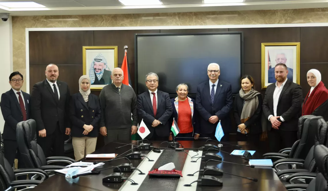 The signing ceremony between UNICEF and the Government of Japan on the project &ldquo;Improving Access to Health and Nutrition Services for Vulnerable Children and Women&rdquo; in the State of Palestine