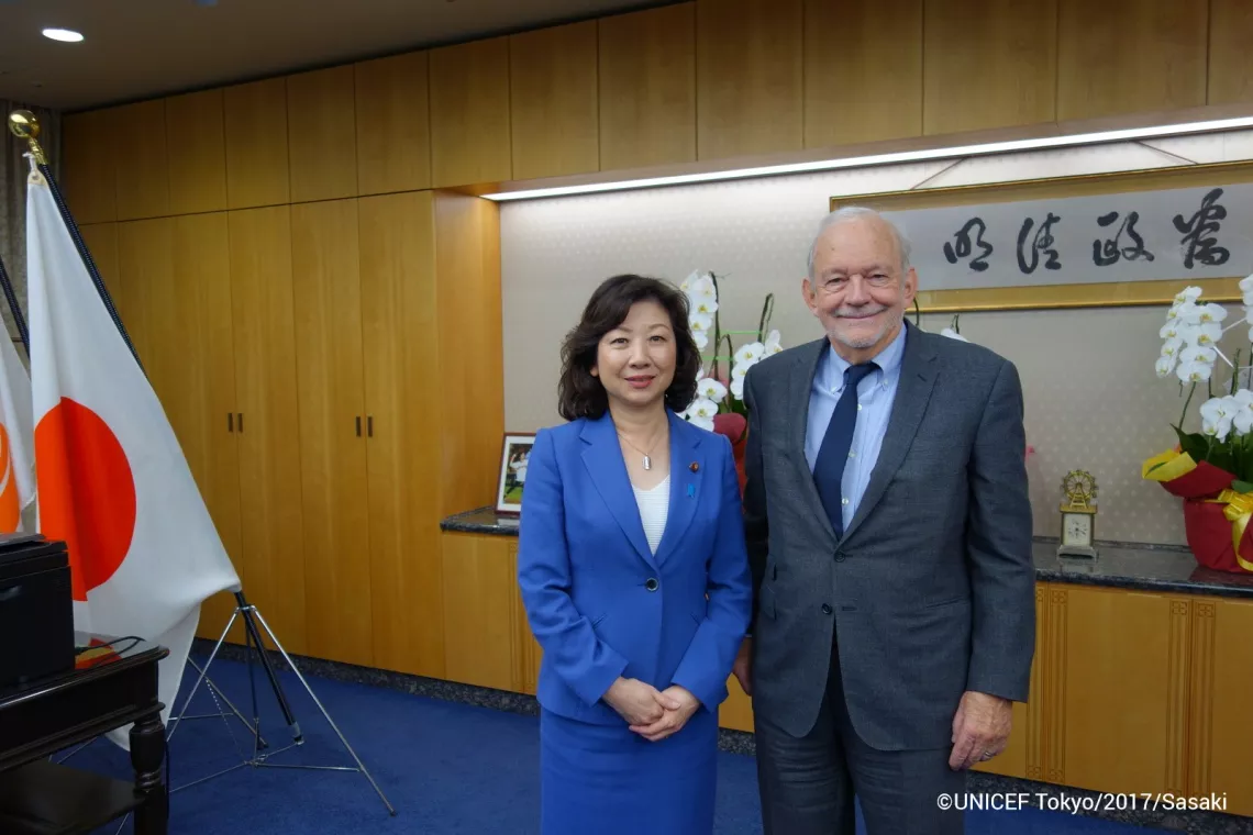 レーク事務局長、ユニセフ議連野田新会長を表敬訪問