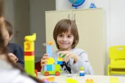 boy with legos