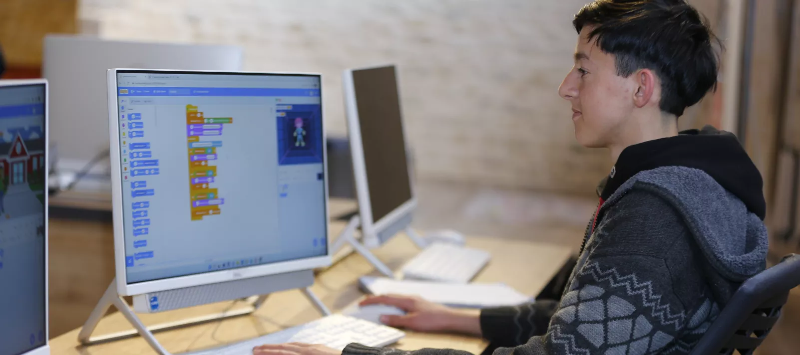 boy in front of a computer