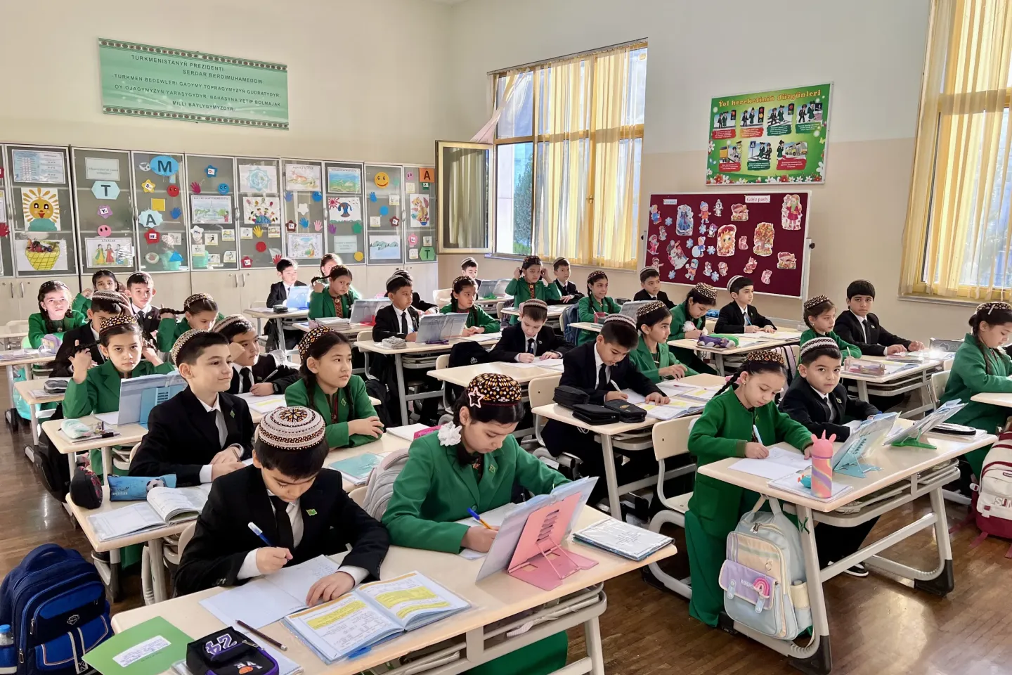 A classroom of children