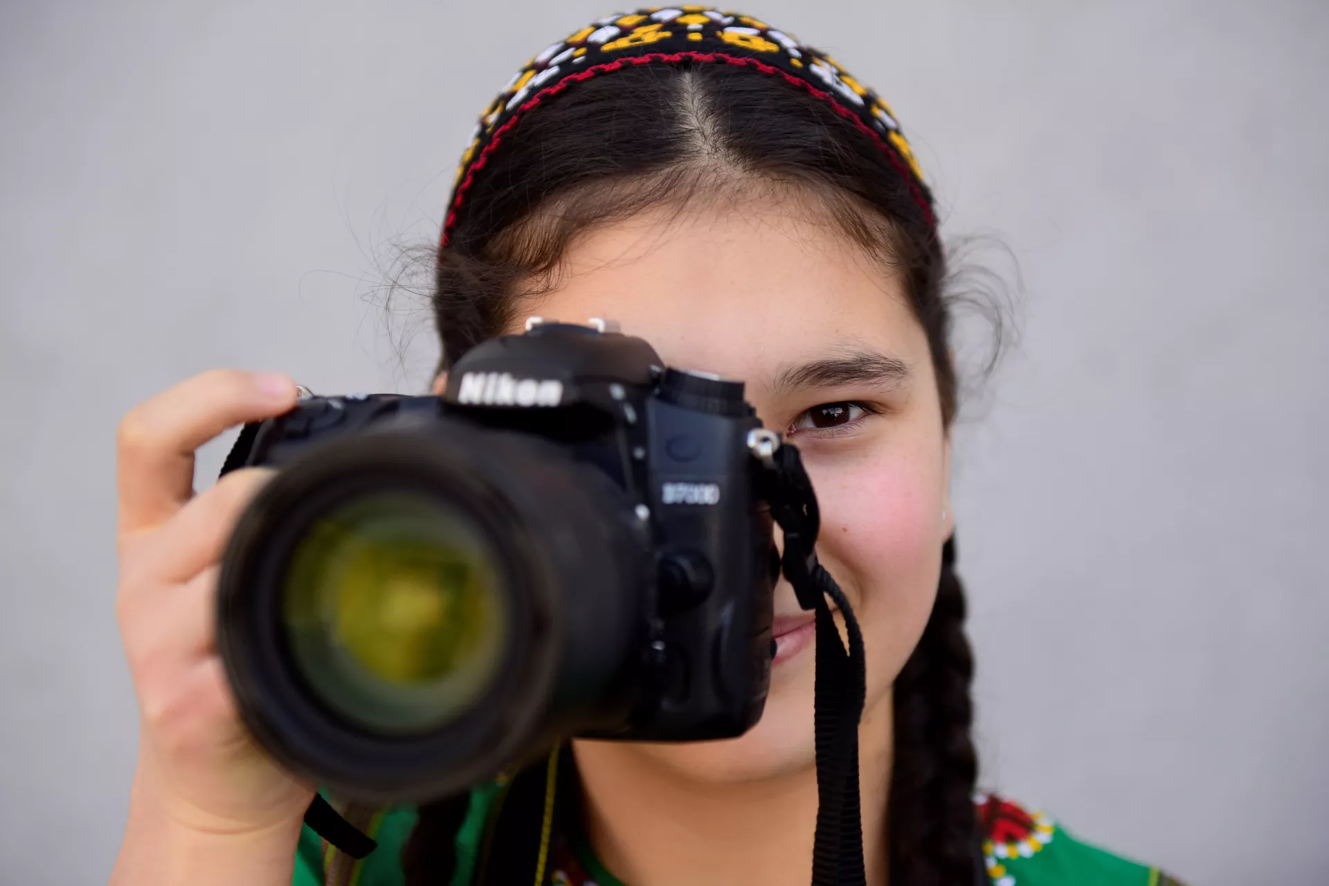 A girl with a camera