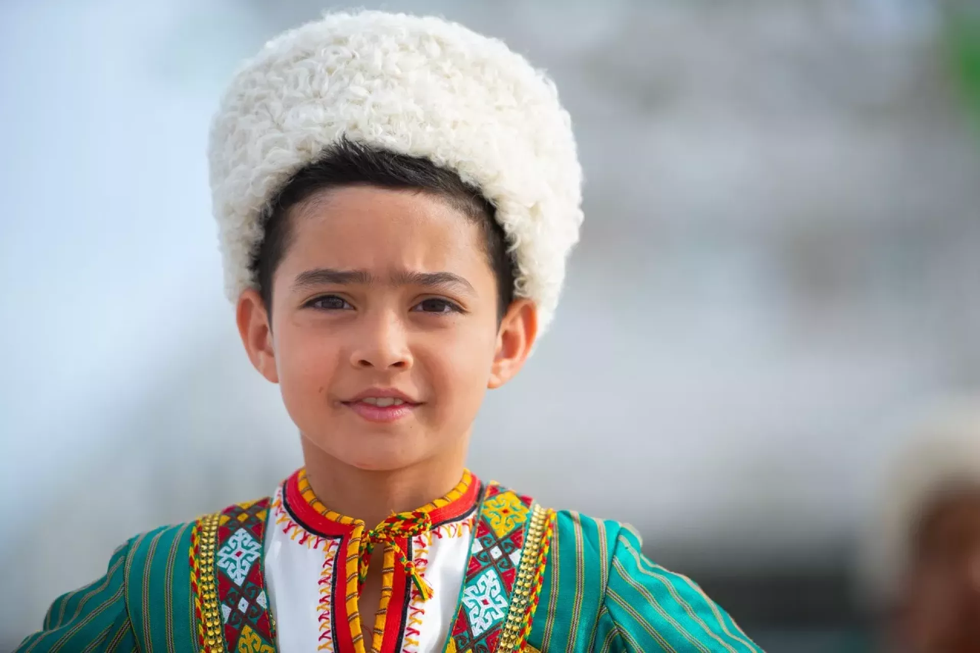 A boy child looking at the camera