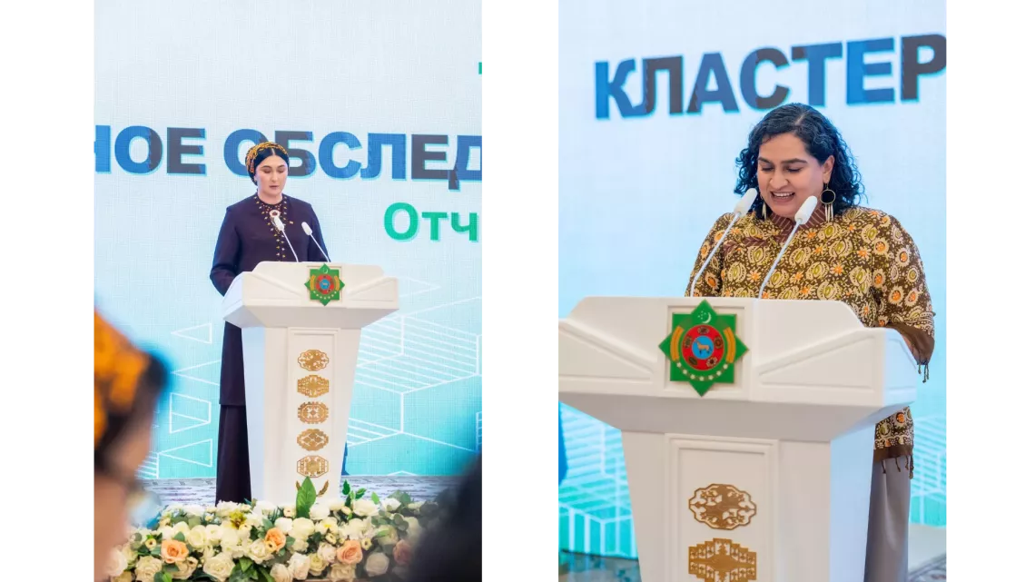 Participants delivering speech
