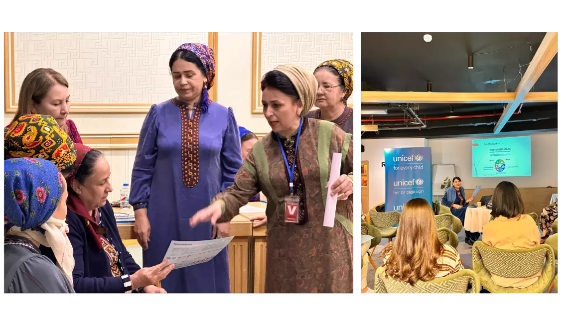 collage photo: on the left women during the discusions.on the right open event participant in of the projectopr