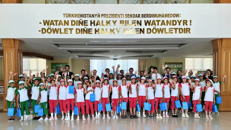 Group of children and participants